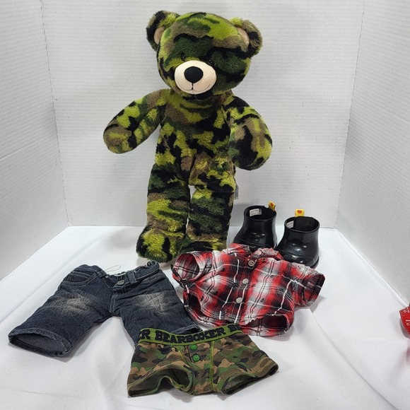 Build a Bear Workshop 16" Jungle Camouflage Plush Teddy Bear stuffed animal toy - Picture 6 of 9